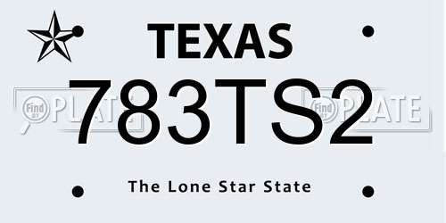 783TS2 Texas License Plate