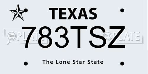 783TSZ Texas License Plate