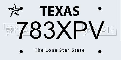 783XPV Texas License Plate
