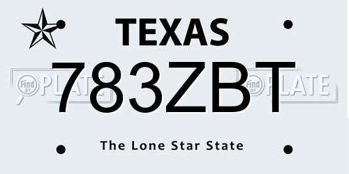 783ZBT Texas License Plate
