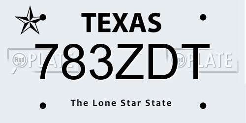 783ZDT Texas License Plate