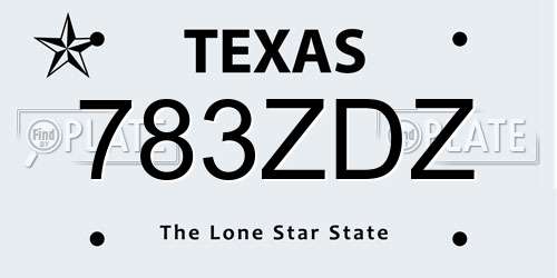 783ZDZ Texas License Plate