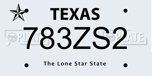 783ZS2 Texas License Plate