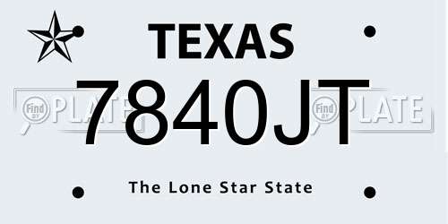 7840JT Texas License Plate