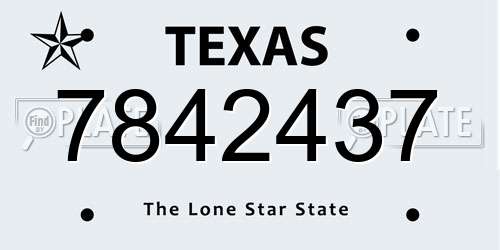 7842437 Texas License Plate