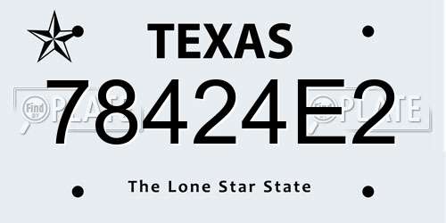 78424E2 Texas License Plate
