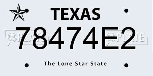 78474E2 Texas License Plate