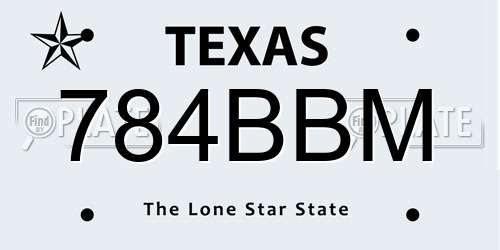 784BBM Texas License Plate