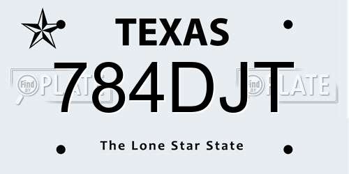 784DJT Texas License Plate
