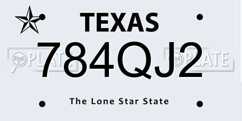 784QJ2 Texas License Plate