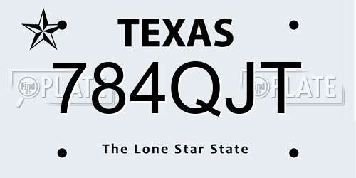 784QJT Texas License Plate