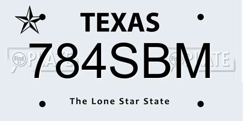 784SBM Texas License Plate