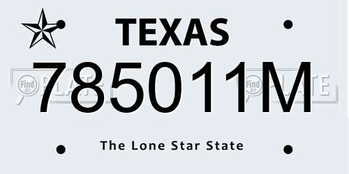 785011M Texas License Plate