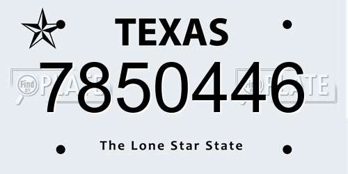 7850446 Texas License Plate