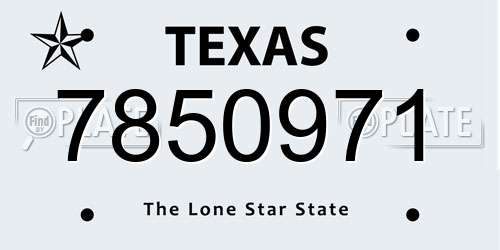7850971 Texas License Plate