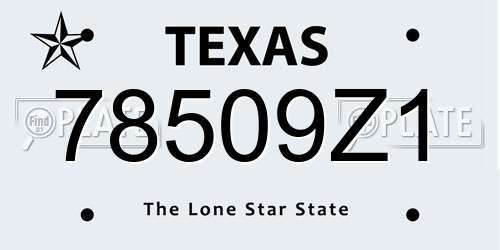 78509Z1 Texas License Plate