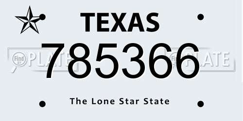 785366 Texas License Plate