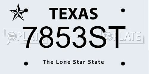 7853ST Texas License Plate