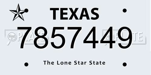 7857449 Texas License Plate