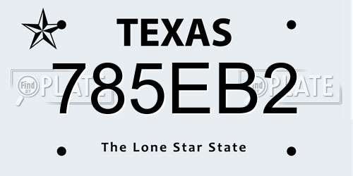 785EB2 Texas License Plate