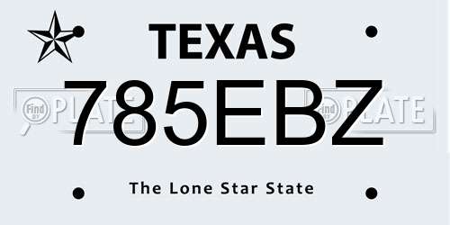 785EBZ Texas License Plate