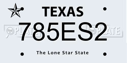 785ES2 Texas License Plate