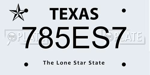 785ES7 Texas License Plate