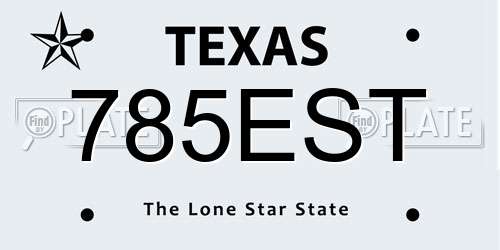 785EST Texas License Plate