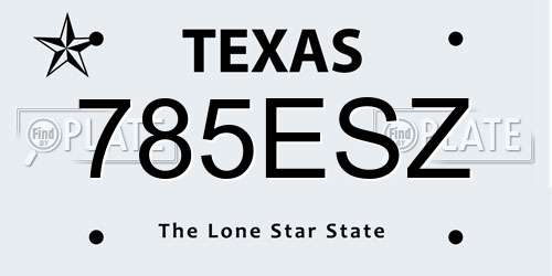 785ESZ Texas License Plate