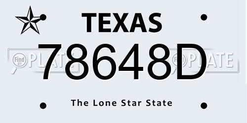 78648D Texas License Plate