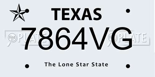 7864VG Texas License Plate