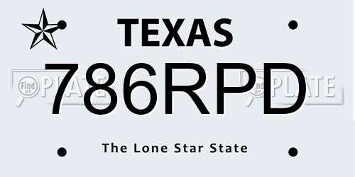 786RPD Texas License Plate