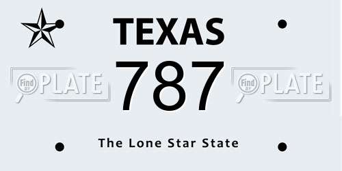 787 Texas License Plate
