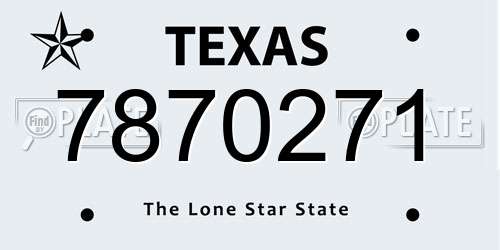 7870271 Texas License Plate