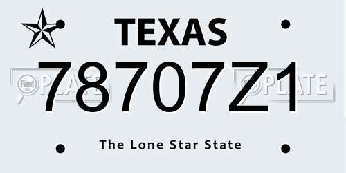 78707Z1 Texas License Plate