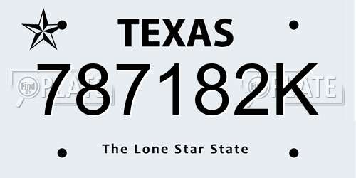 787182K Texas License Plate