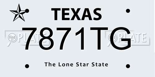 7871TG Texas License Plate