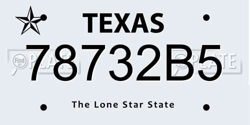78732B5 Texas License Plate