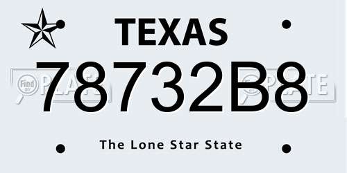 78732B8 Texas License Plate