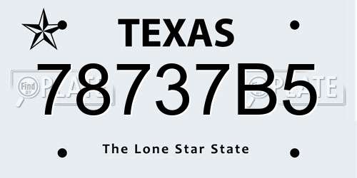 78737B5 Texas License Plate