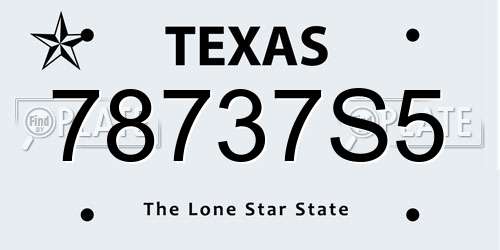 78737S5 Texas License Plate