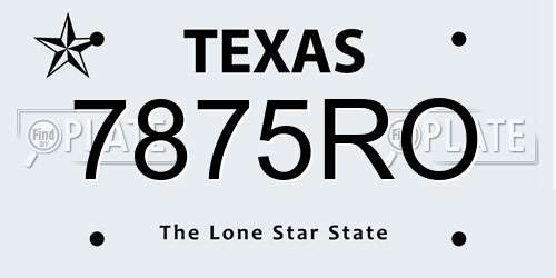 7875RO Texas License Plate