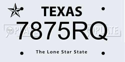 7875RQ Texas License Plate