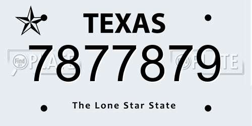 7877879 Texas License Plate