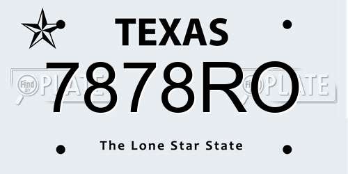 7878RO Texas License Plate