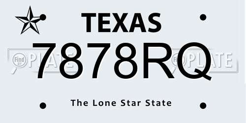 7878RQ Texas License Plate