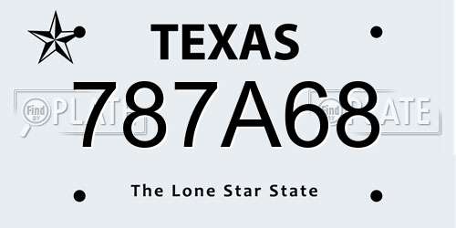 787A68 Texas License Plate