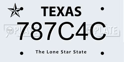 787C4C Texas License Plate