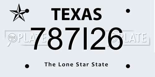 787I26 Texas License Plate