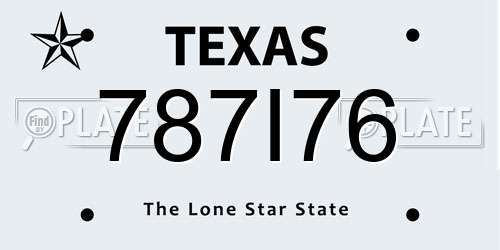787I76 Texas License Plate